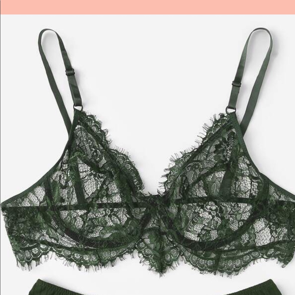 Green bralette . Never been worn